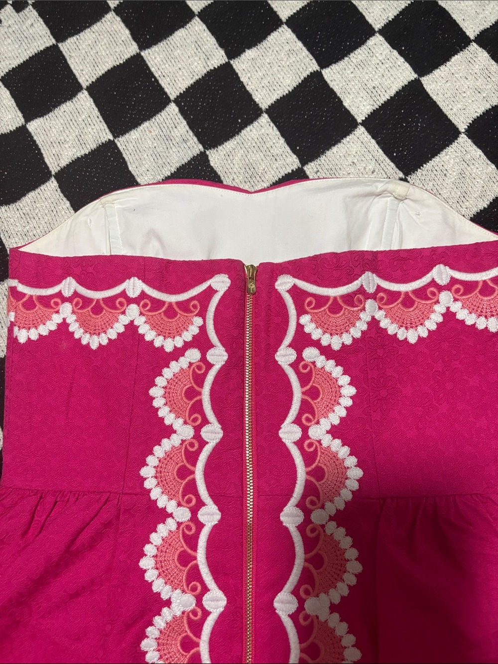 Lilly Pulitzer Azalea Pink "Maybell" Scalloped Embroidered Jacquard Mini Dress - Picture 9 of 13